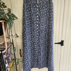 Y2K Floral Button Up Midi Skirt